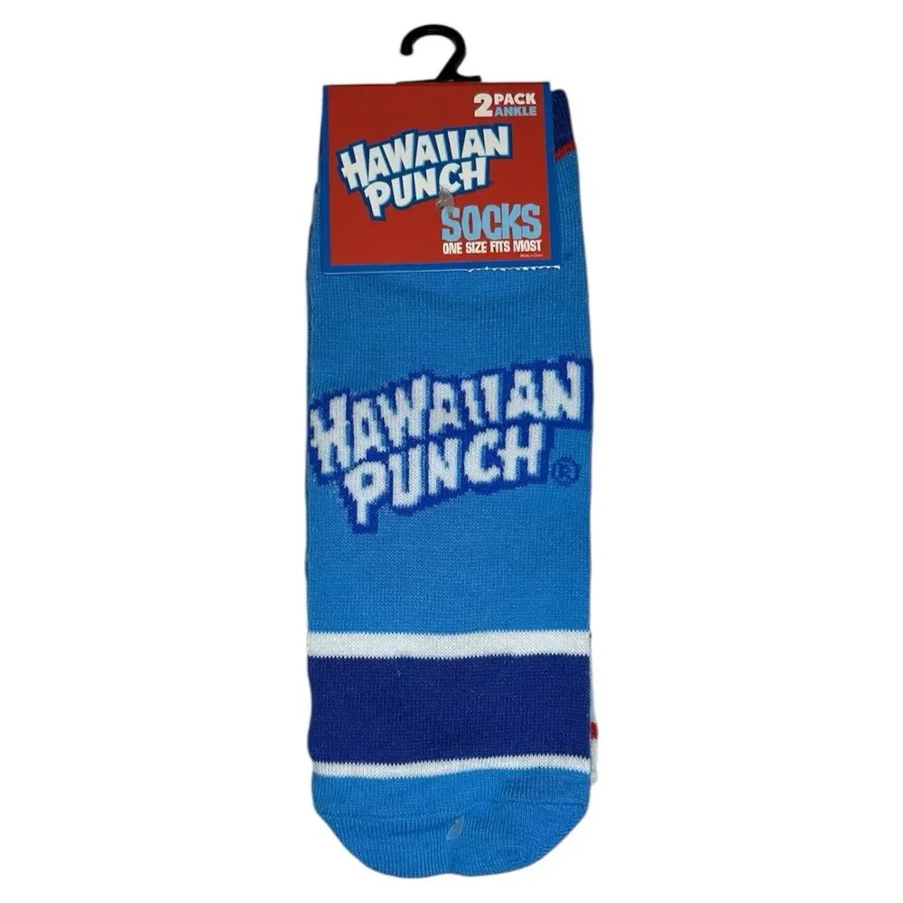 3x Hawaiian Punch Novelty Crew and Ankle Cut Socks Adult Set One Size